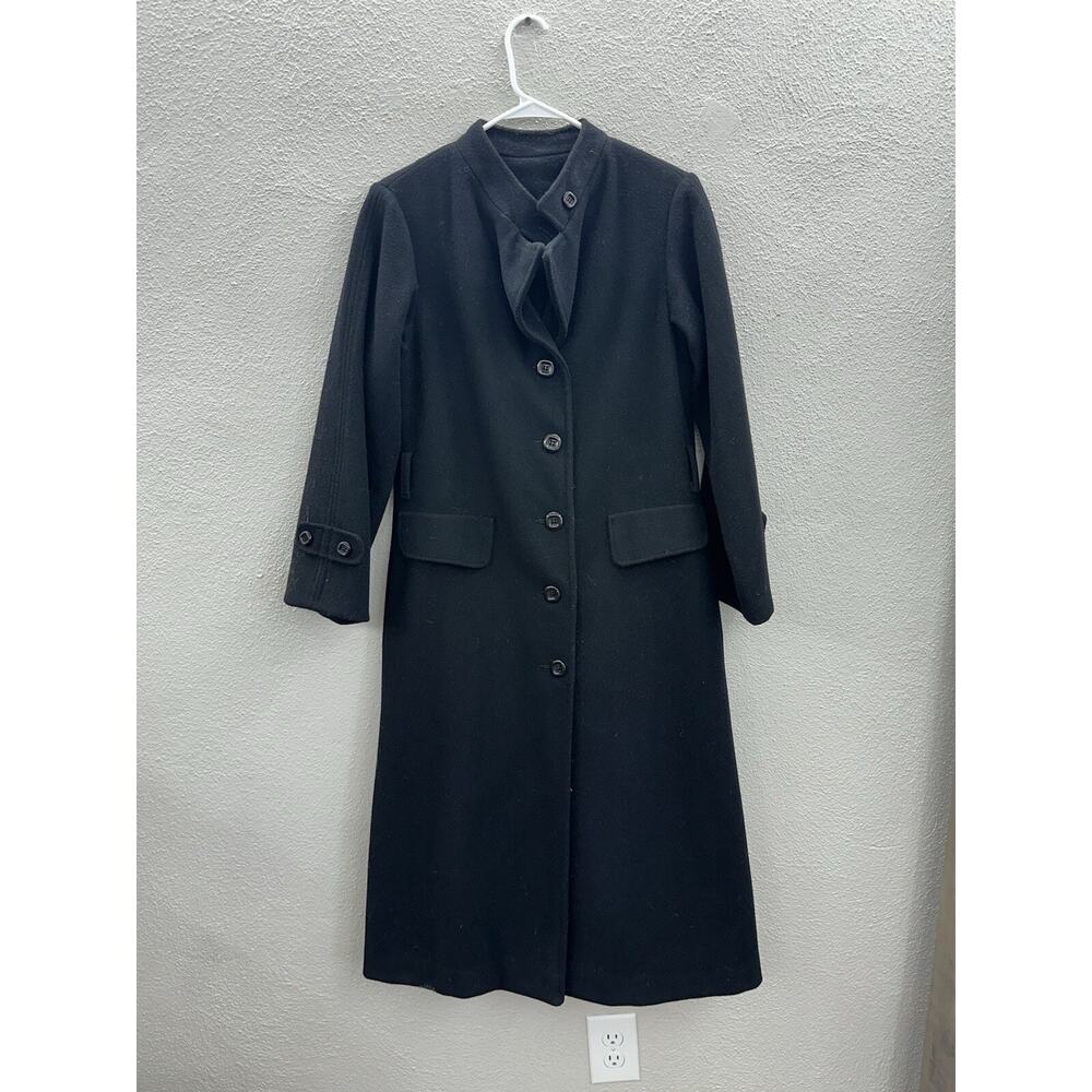 Unbranded Womens Full Lenth Coat Size Unknown Black Wool Button Up Lined